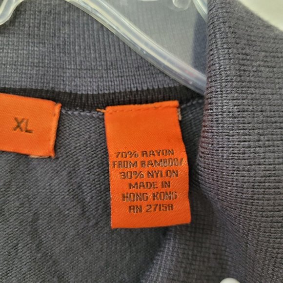 Nyne Sweater Mens XL Bamboo Long Sleeve 3-Button Collared Sweater Blue‎ Grey - Picture 5 of 11